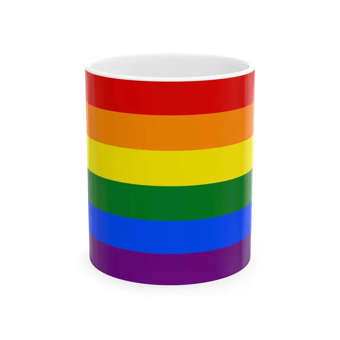 LGBT flag map of North Dakota (United States) White Coffee Mug 11oz - Go Mug Yourself