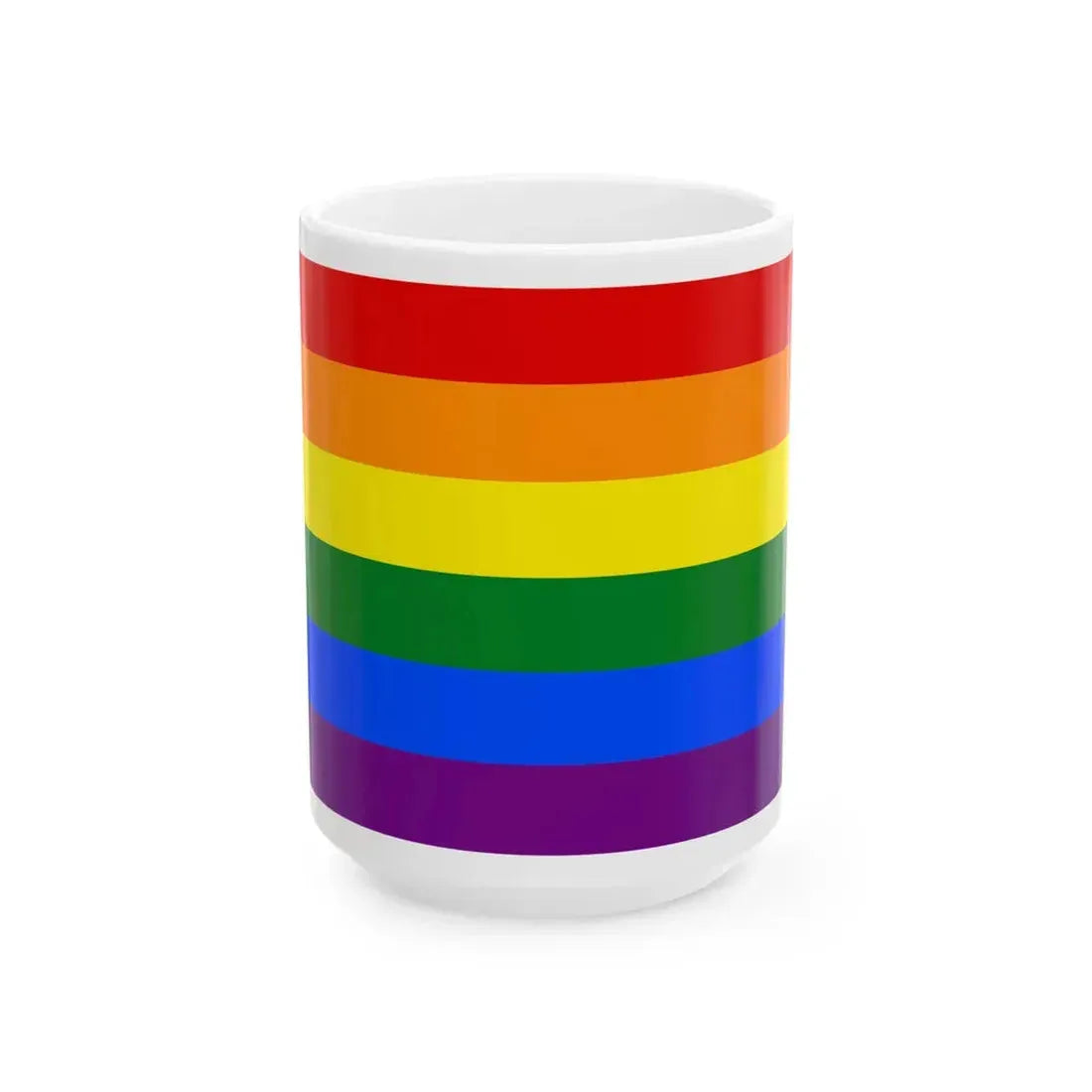 LGBT flag map of North Dakota (United States) White Coffee Mug 15oz - Go Mug Yourself