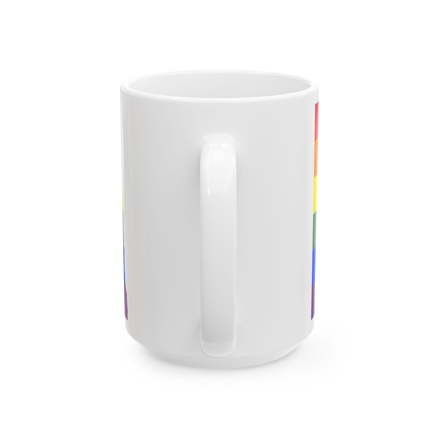 LGBT flag map of North Dakota (United States) White Coffee Mug-Go Mug Yourself