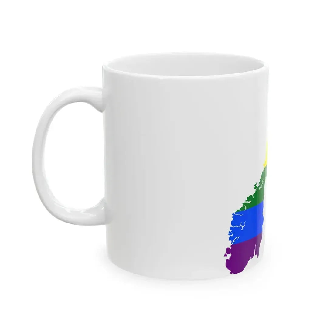 LGBT flag map of Norway (Norway) White Coffee Mug - Go Mug Yourself