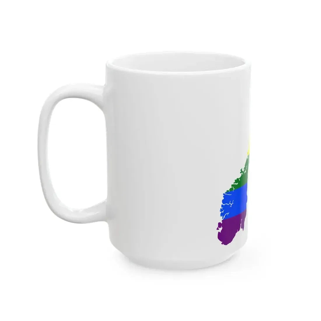 LGBT flag map of Norway (Norway) White Coffee Mug - Go Mug Yourself