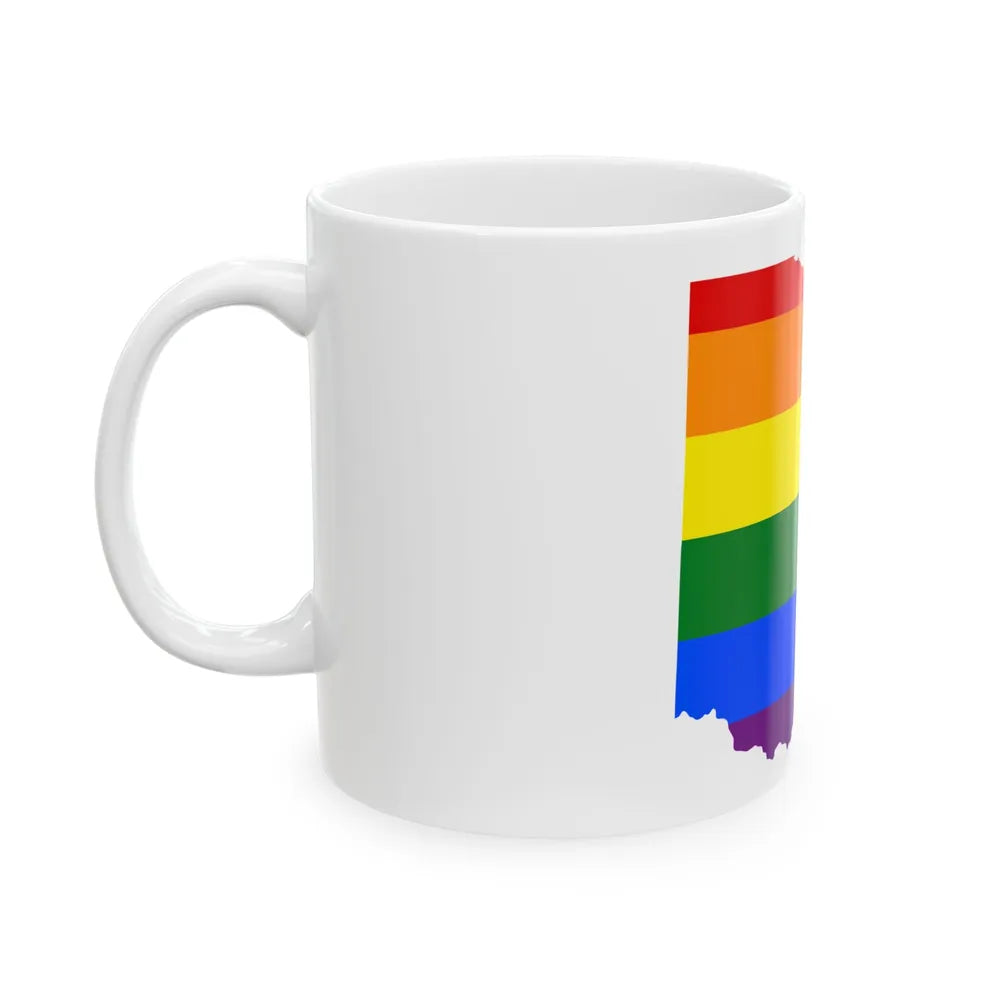 LGBT flag map of Ohio (United States) White Coffee Mug - Go Mug Yourself