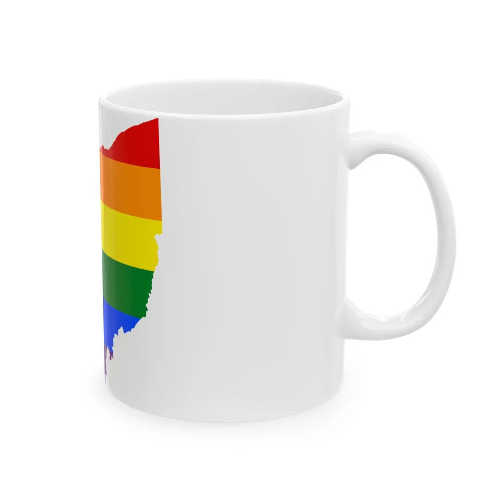 LGBT flag map of Ohio (United States) White Coffee Mug - Go Mug Yourself
