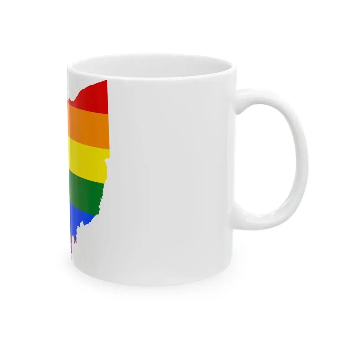 LGBT flag map of Ohio (United States) White Coffee Mug - Go Mug Yourself