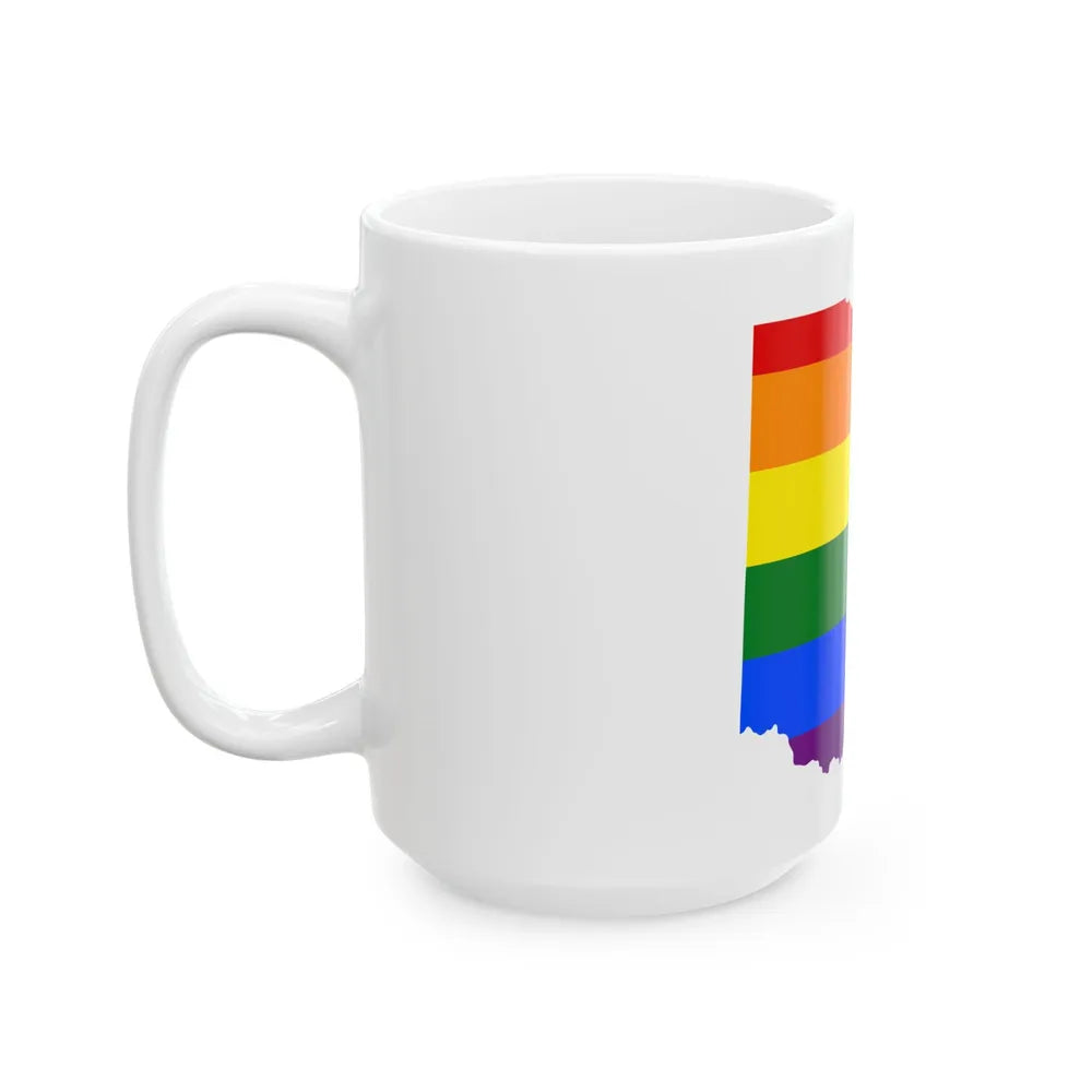LGBT flag map of Ohio (United States) White Coffee Mug - Go Mug Yourself