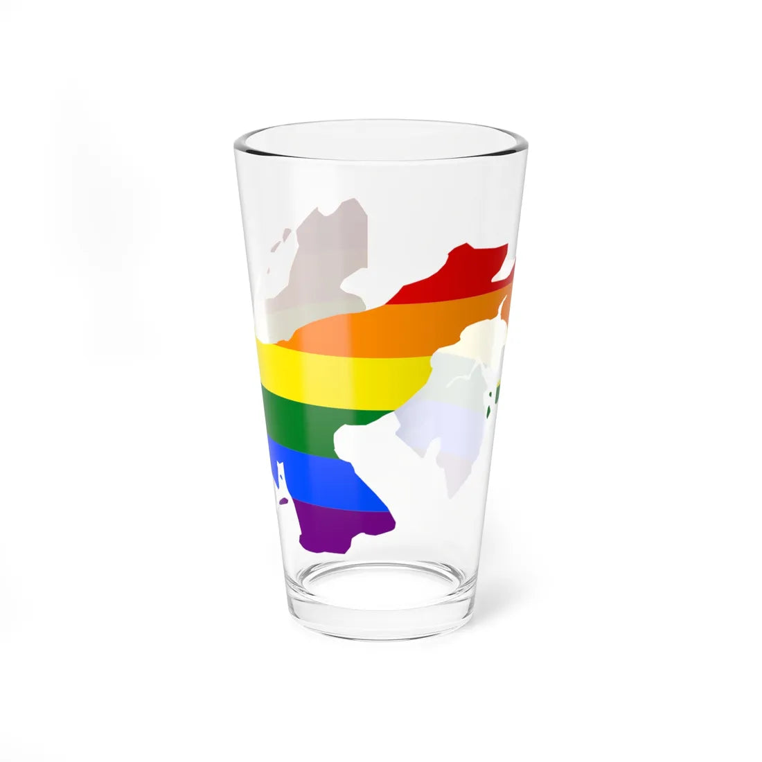 LGBT flag map of Panama (Panama) Pint Glass 16oz 16oz - Go Mug Yourself