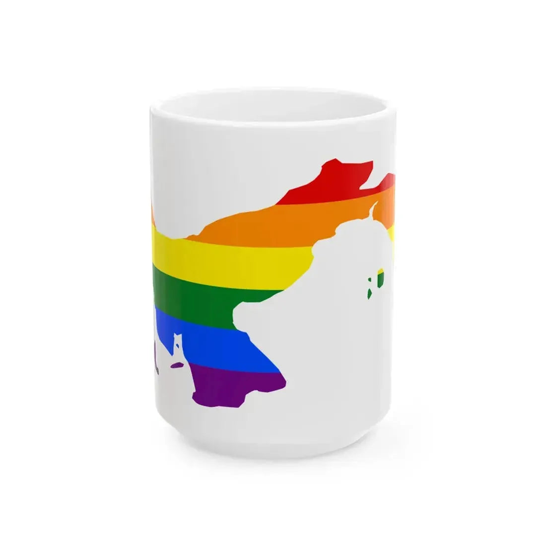 LGBT flag map of Panama (Panama) White Coffee Mug 15oz - Go Mug Yourself