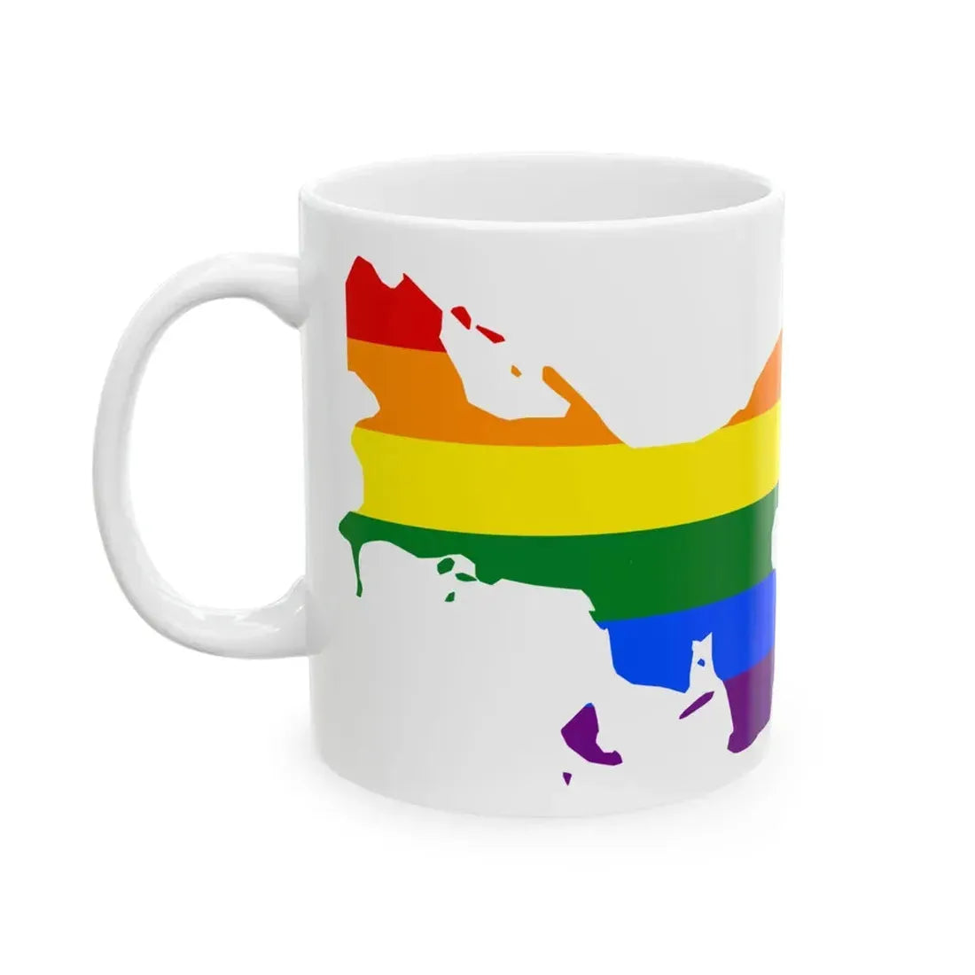 LGBT flag map of Panama (Panama) White Coffee Mug - Go Mug Yourself