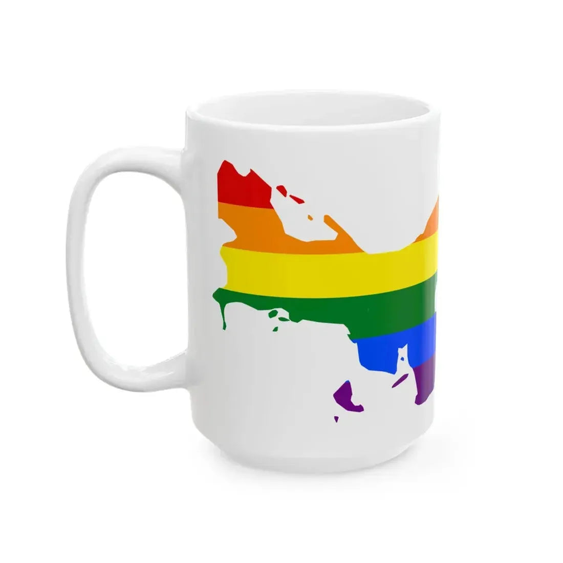 LGBT flag map of Panama (Panama) White Coffee Mug - Go Mug Yourself