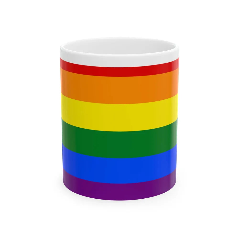 LGBT flag map of Pennsylvania (United States) White Coffee Mug 11oz - Go Mug Yourself