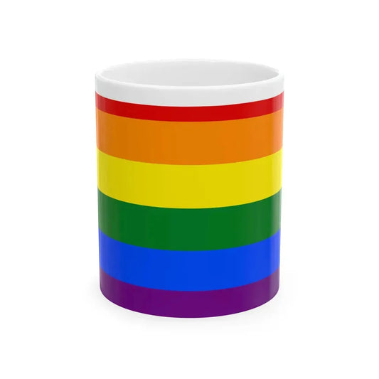 LGBT flag map of Pennsylvania (United States) White Coffee Mug 11oz - Go Mug Yourself