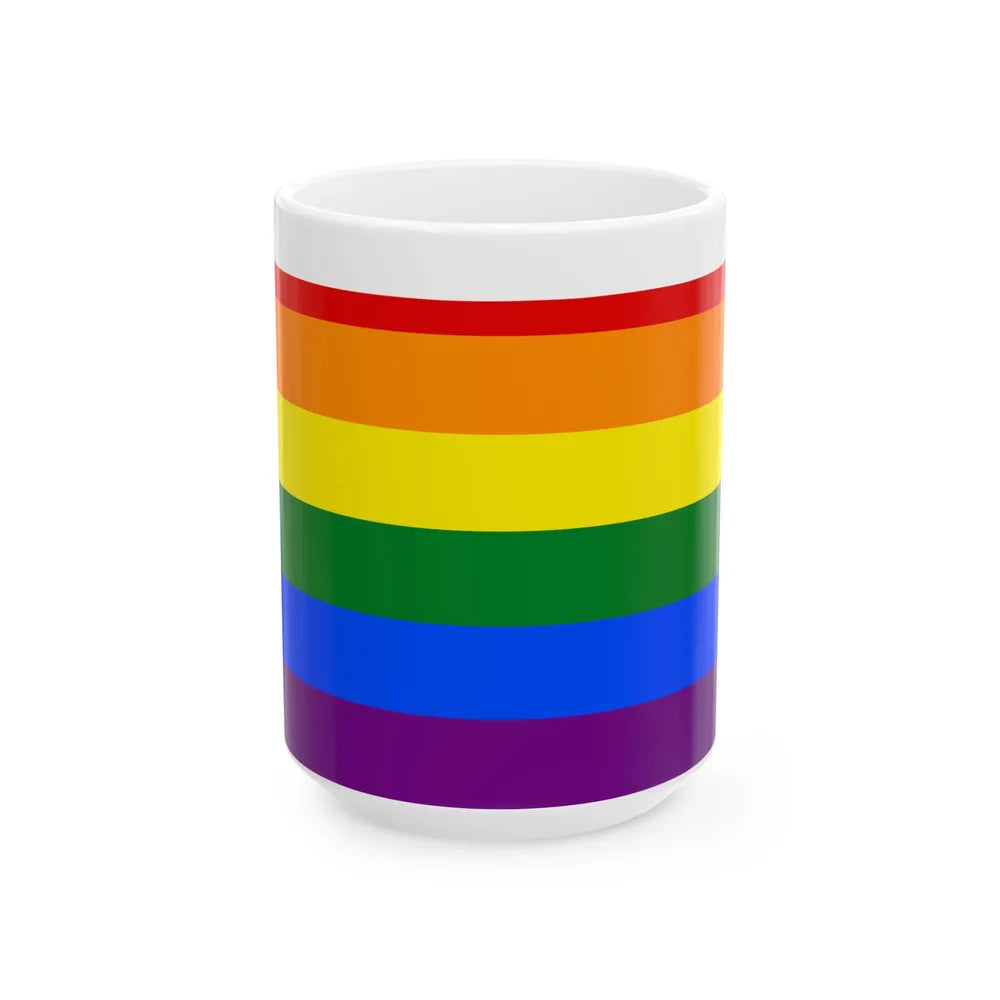 LGBT flag map of Pennsylvania (United States) White Coffee Mug 15oz - Go Mug Yourself