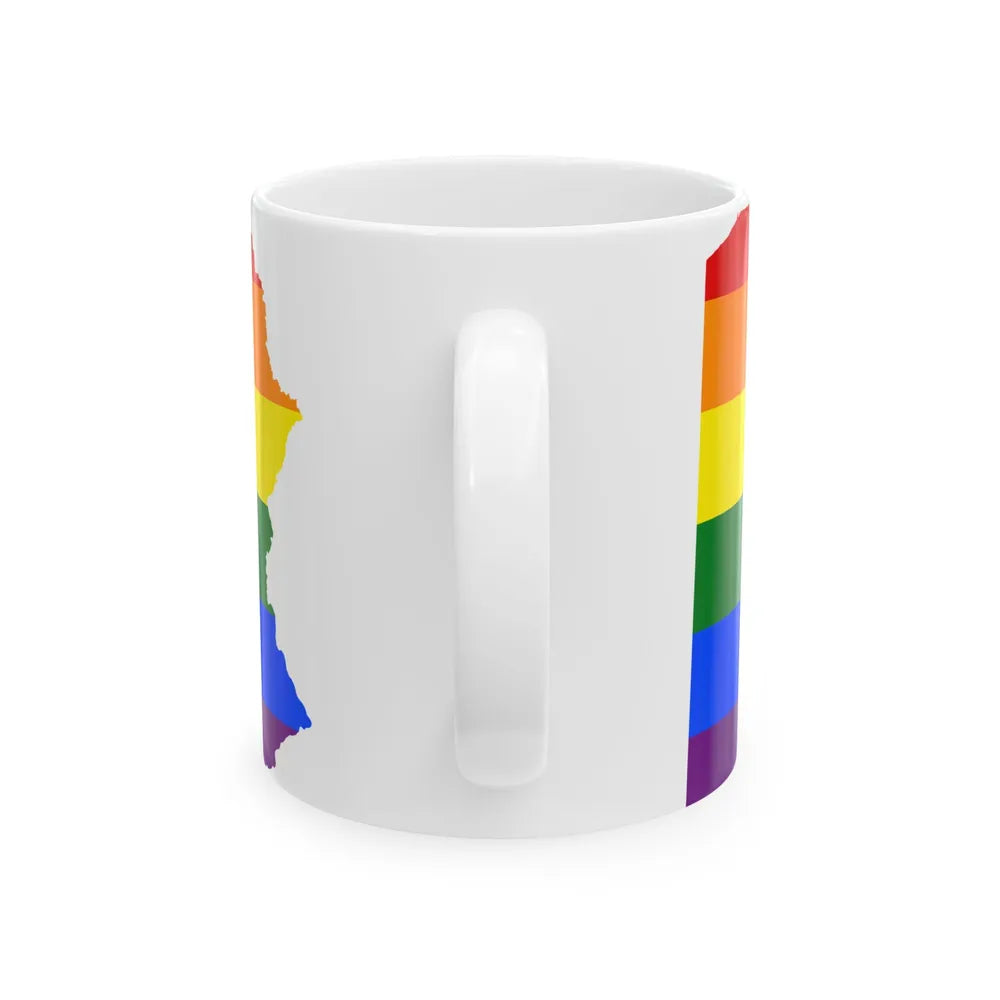 LGBT flag map of Pennsylvania (United States) White Coffee Mug - Go Mug Yourself