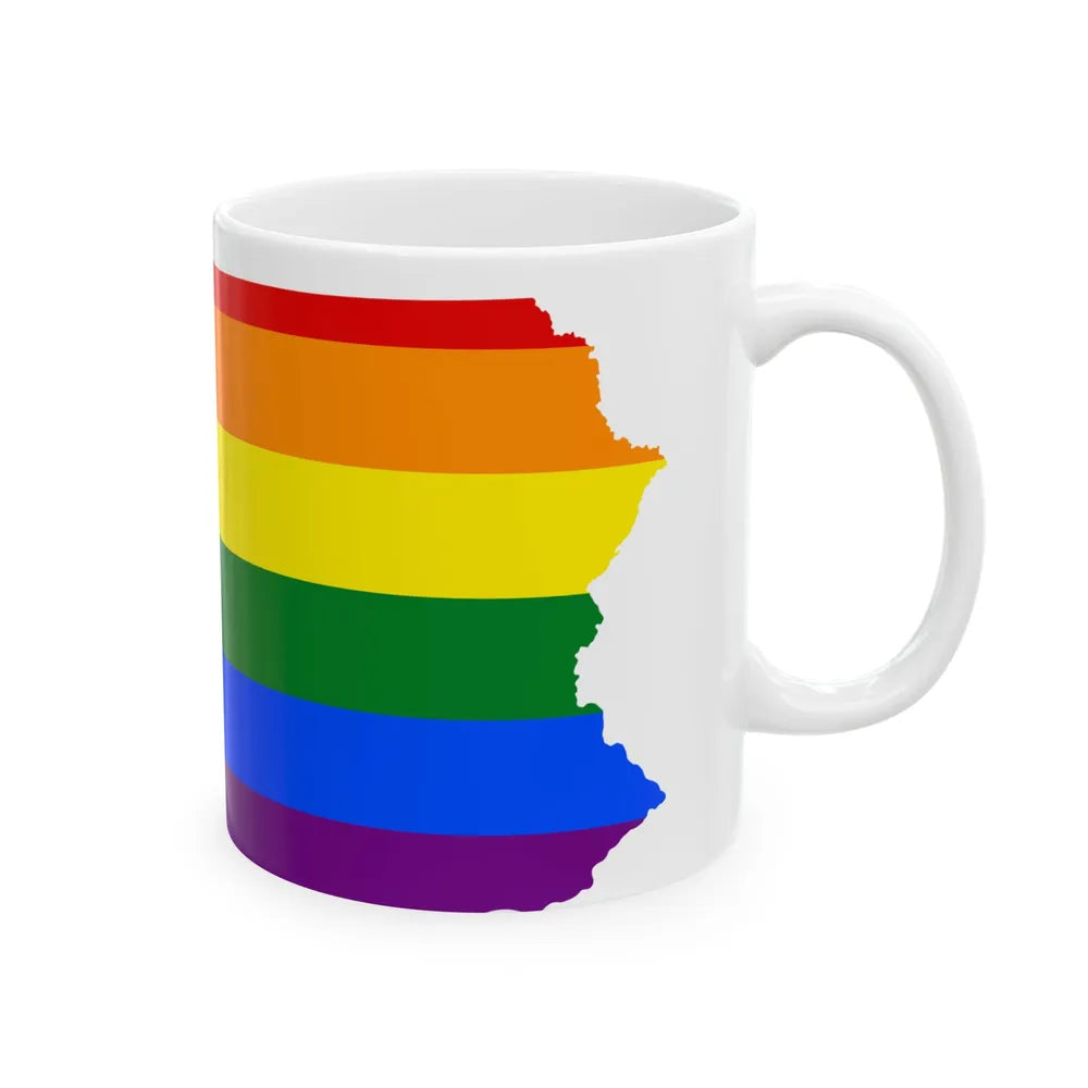 LGBT flag map of Pennsylvania (United States) White Coffee Mug - Go Mug Yourself