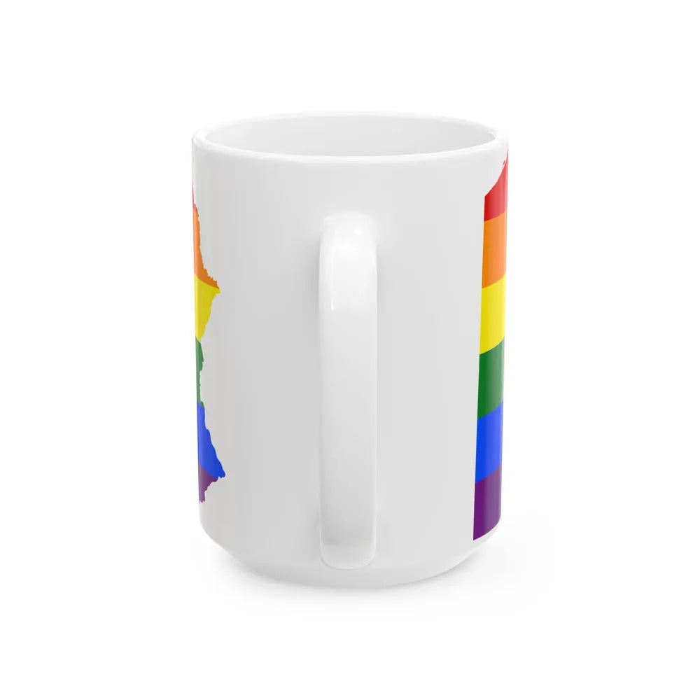 LGBT flag map of Pennsylvania (United States) White Coffee Mug - Go Mug Yourself