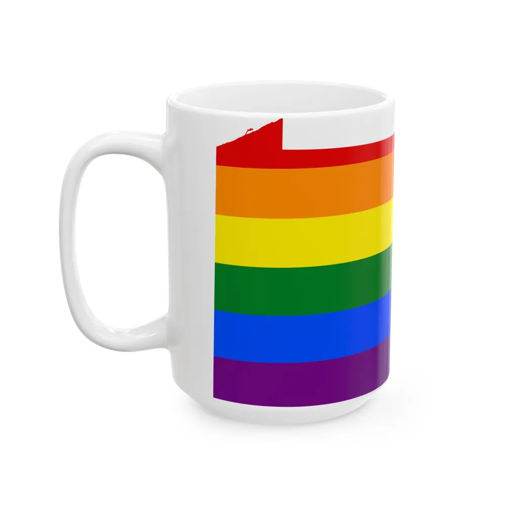 LGBT flag map of Pennsylvania (United States) White Coffee Mug - Go Mug Yourself