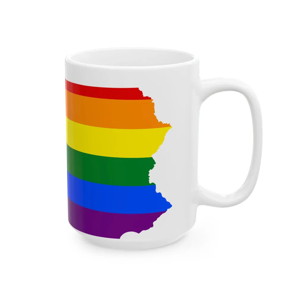 LGBT flag map of Pennsylvania (United States) White Coffee Mug - Go Mug Yourself