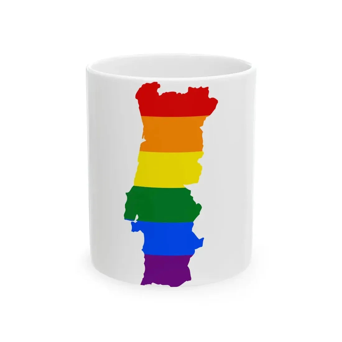 LGBT flag map of Portugal (Portugal) White Coffee Mug 11oz - Go Mug Yourself