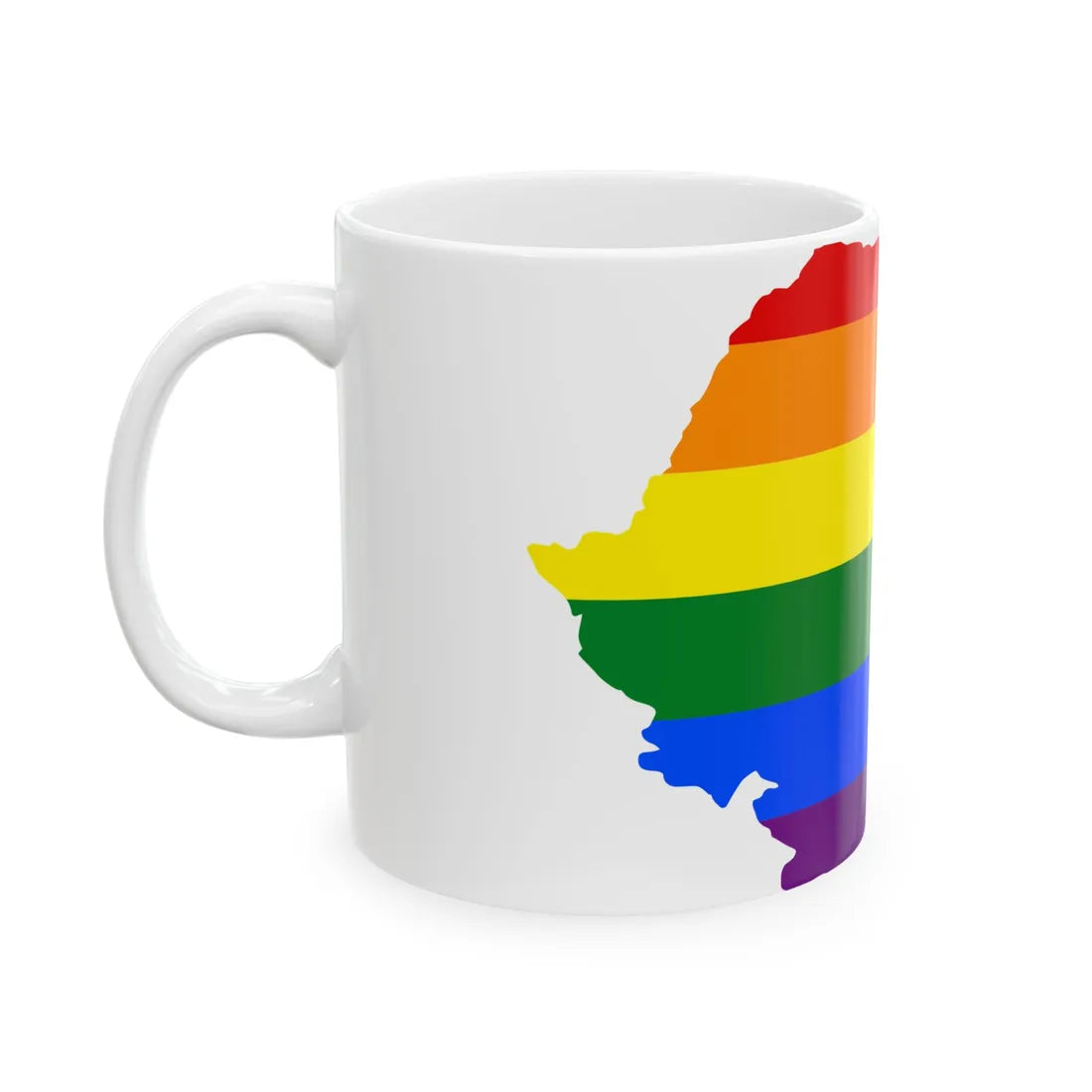 LGBT flag map of Romania (Oman) White Coffee Mug - Go Mug Yourself