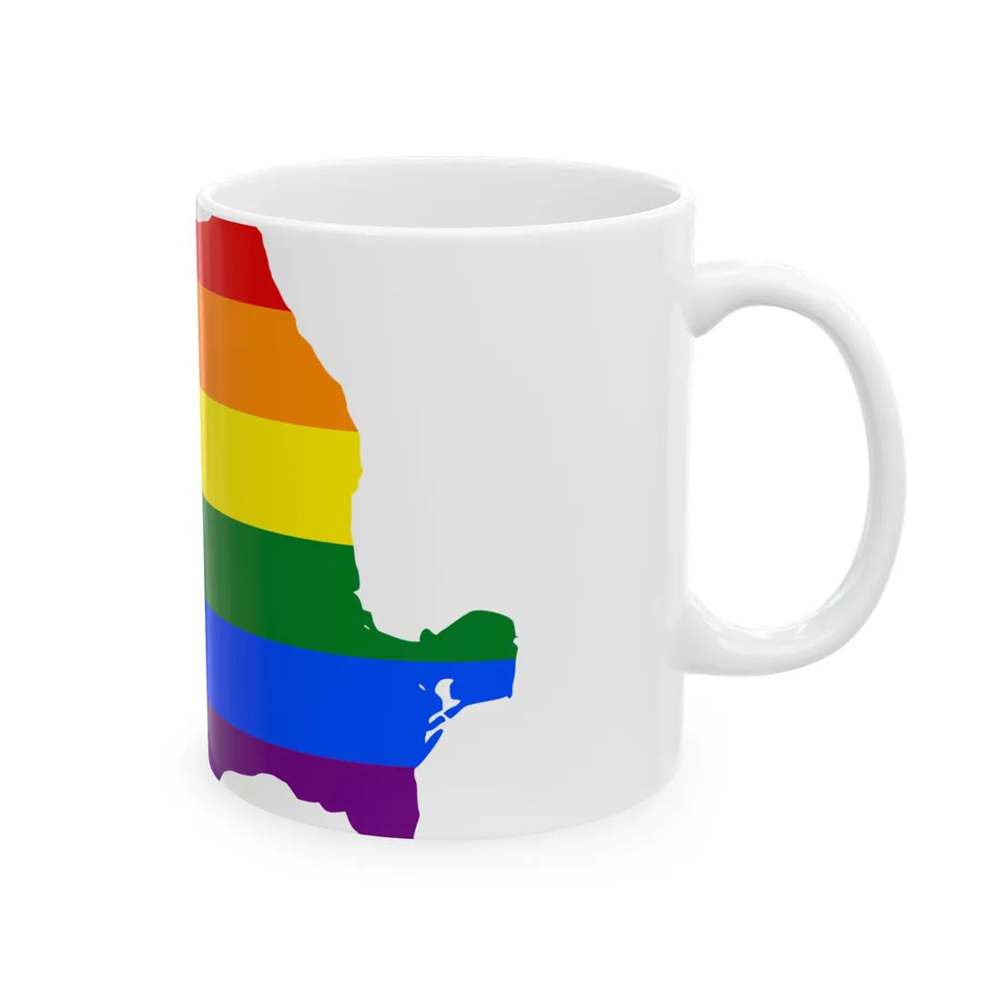 LGBT flag map of Romania (Oman) White Coffee Mug - Go Mug Yourself