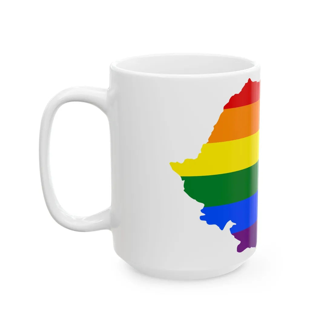 LGBT flag map of Romania (Oman) White Coffee Mug - Go Mug Yourself