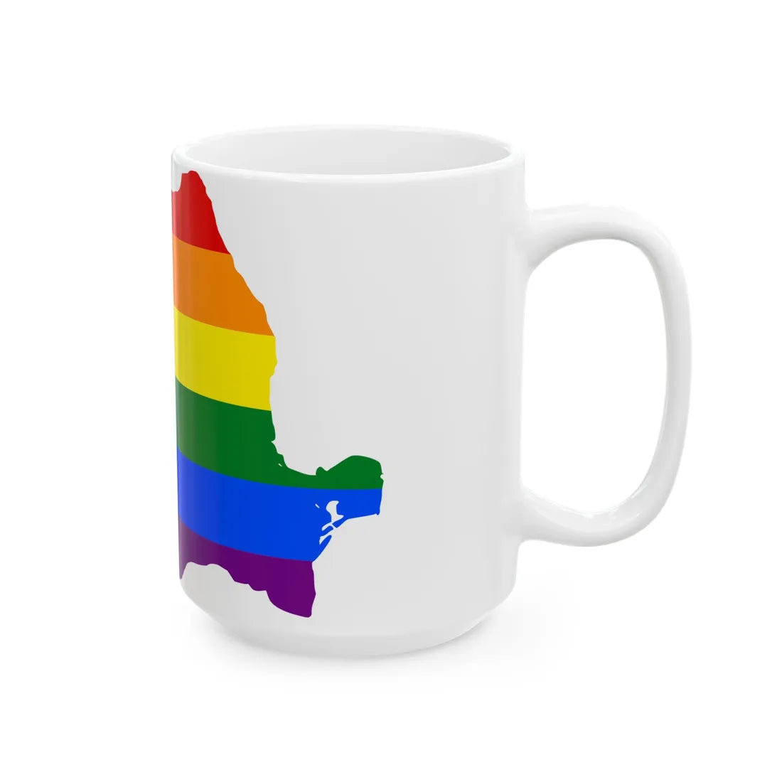 LGBT flag map of Romania (Oman) White Coffee Mug - Go Mug Yourself