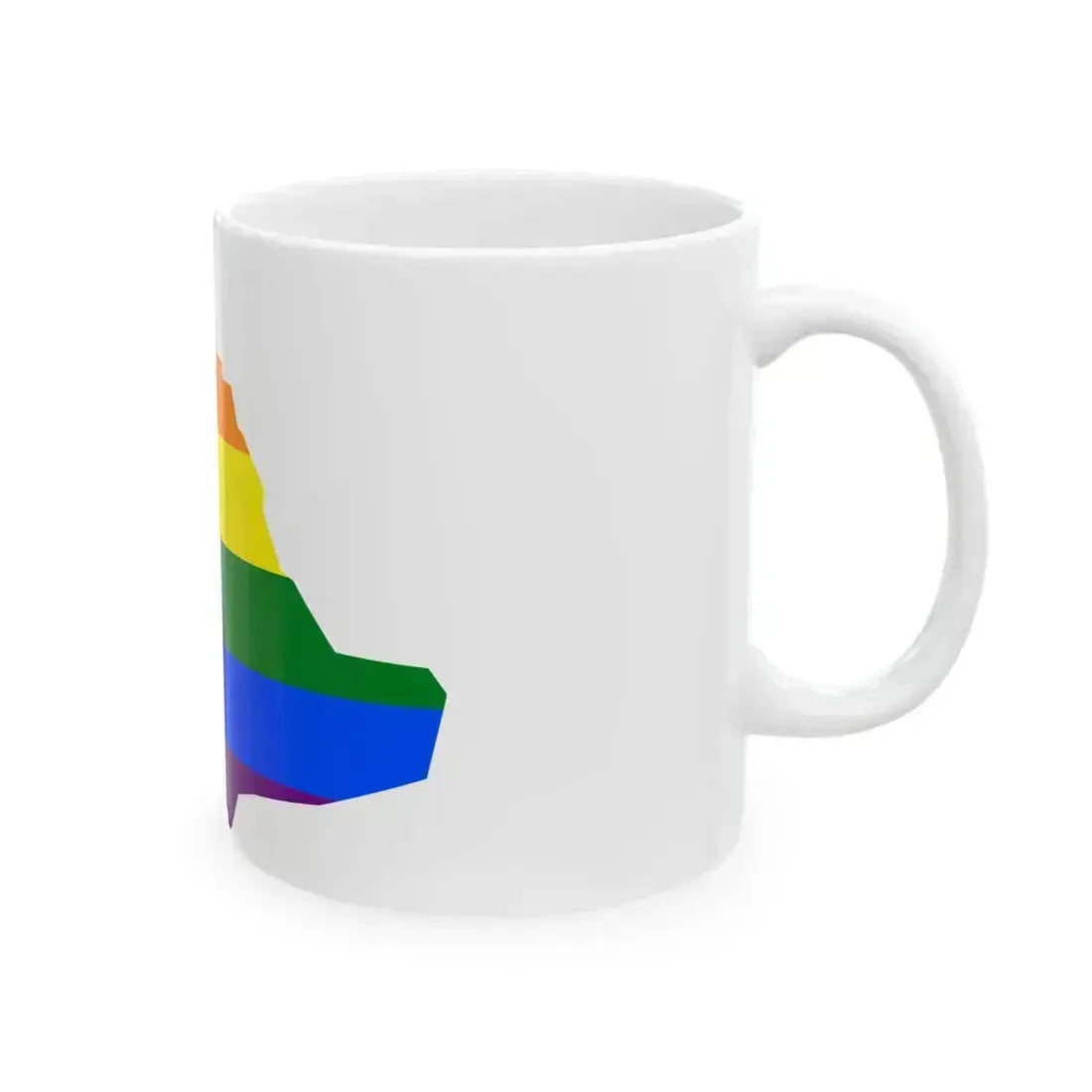 LGBT flag map of Saudi Arabia (Saudi Arabia) White Coffee Mug - Go Mug Yourself