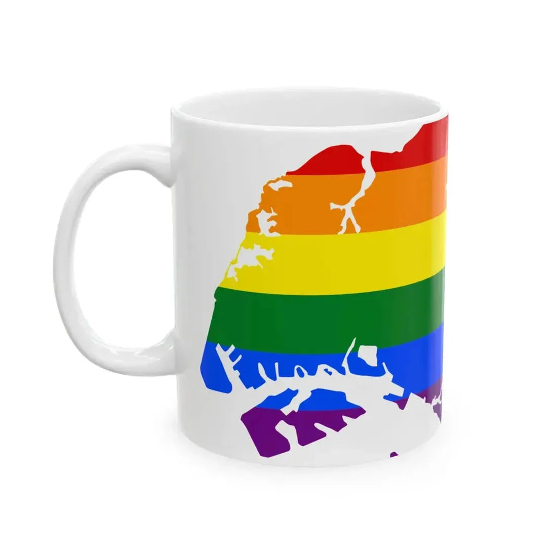 LGBT flag map of Singapore (Singapore) White Coffee Mug - Go Mug Yourself