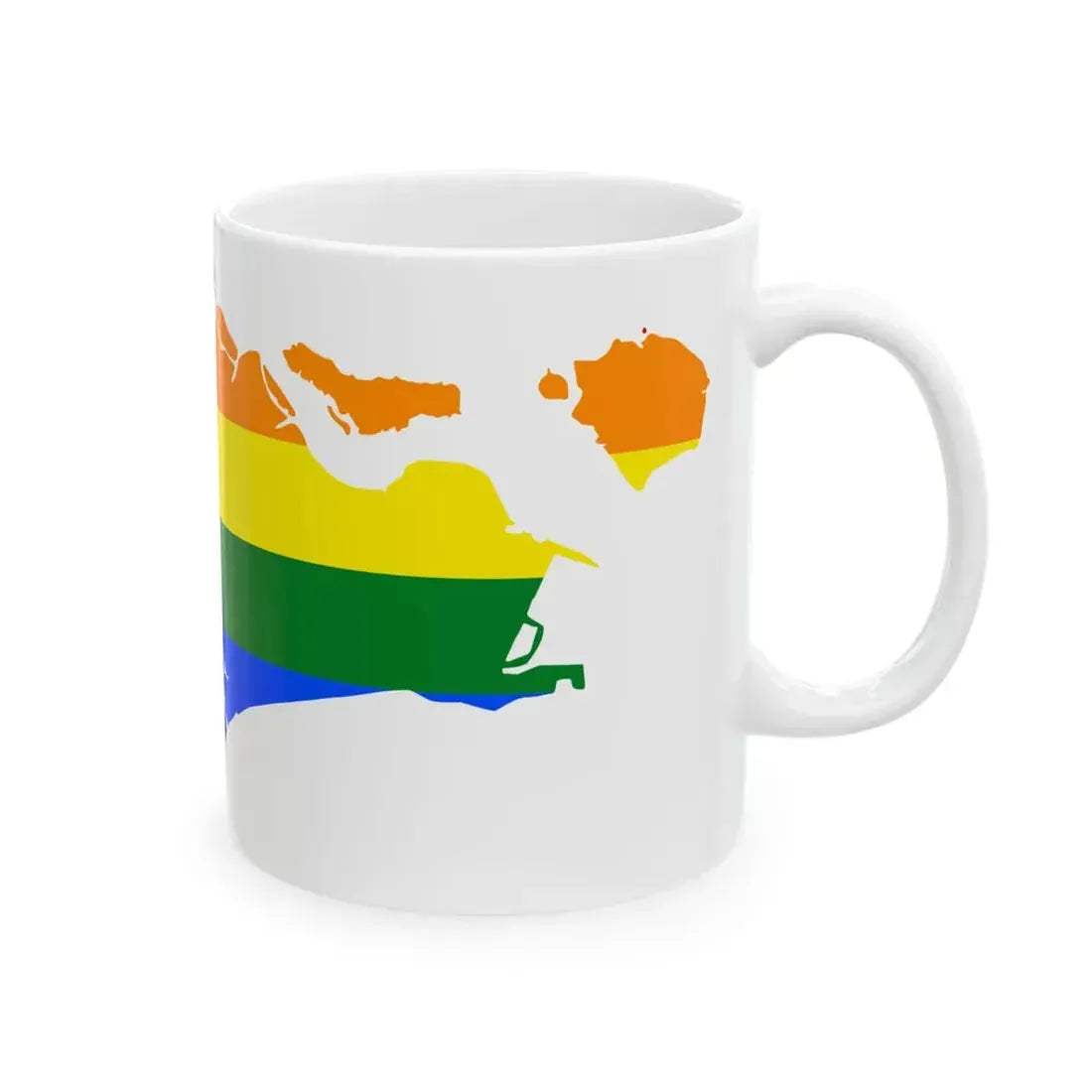 LGBT flag map of Singapore (Singapore) White Coffee Mug - Go Mug Yourself