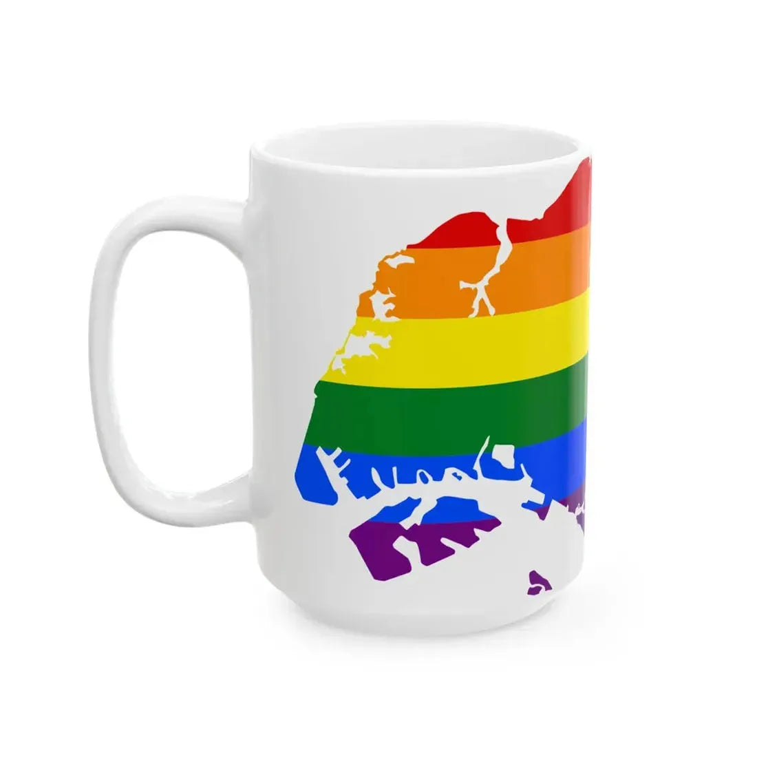 LGBT flag map of Singapore (Singapore) White Coffee Mug - Go Mug Yourself