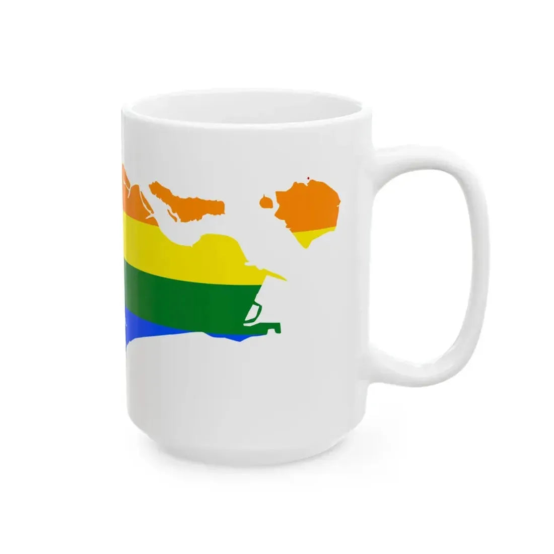 LGBT flag map of Singapore (Singapore) White Coffee Mug - Go Mug Yourself
