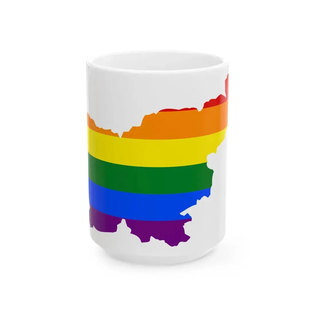 LGBT flag map of Slovenia (Slovenia) White Coffee Mug 15oz - Go Mug Yourself