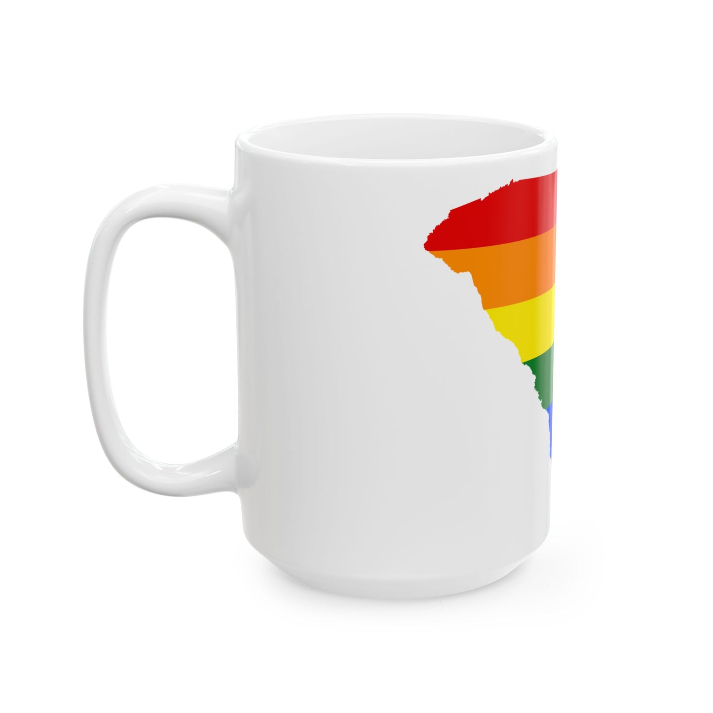 LGBT flag map of South Carolina (United States) White Coffee Mug-Go Mug Yourself