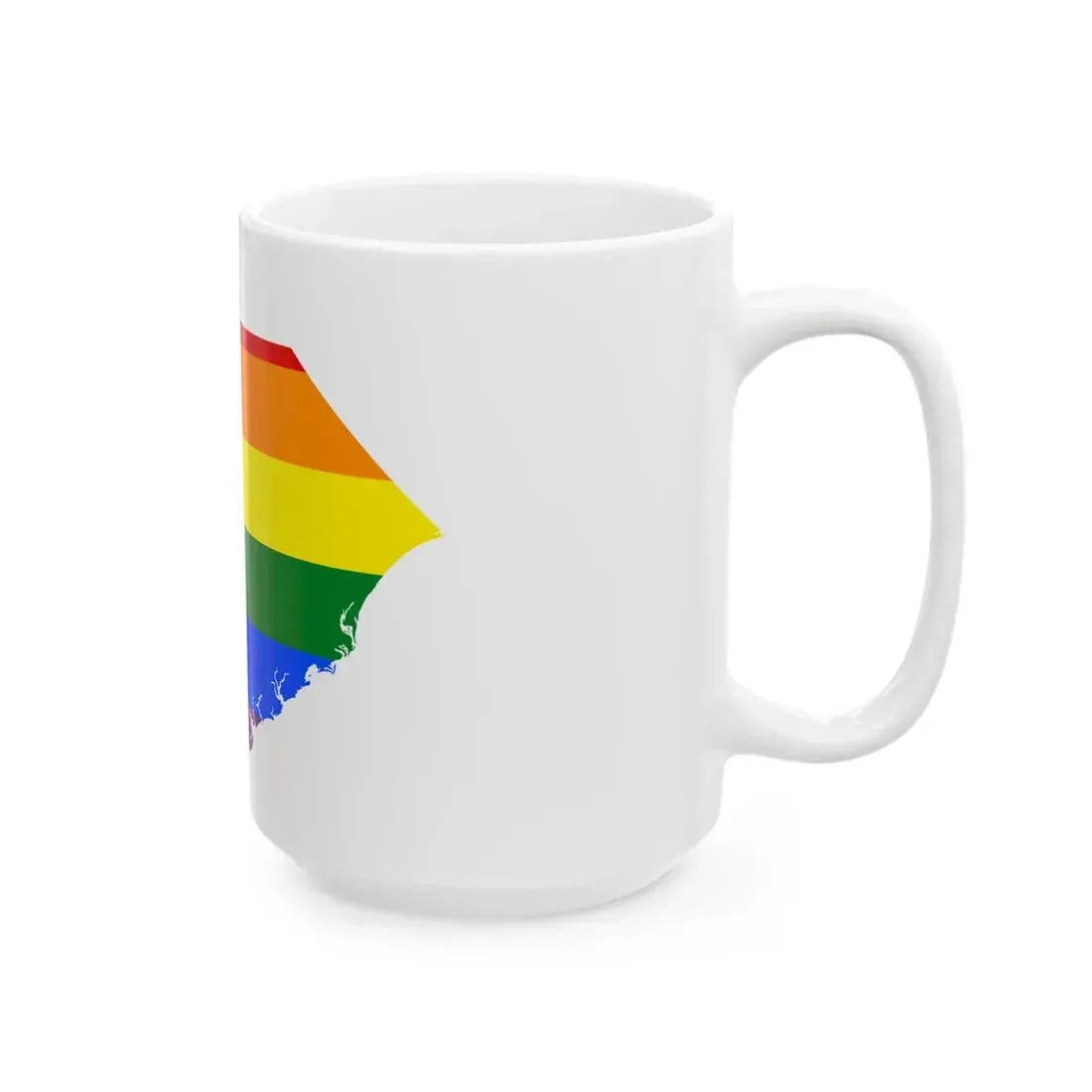 LGBT flag map of South Carolina (United States) White Coffee Mug - Go Mug Yourself