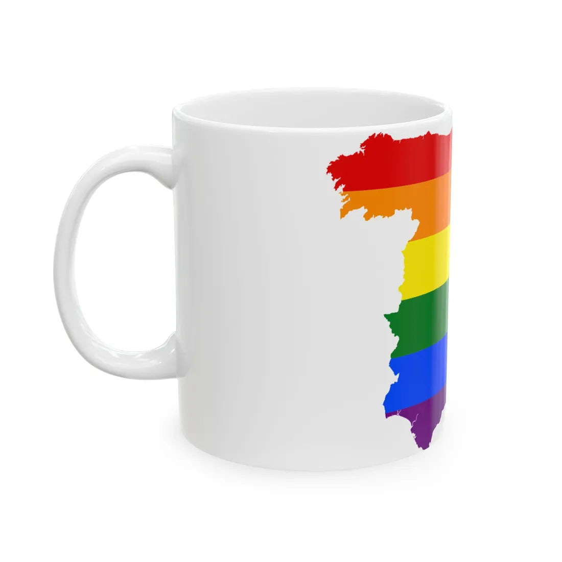 LGBT flag map of Spain (Spain) White Coffee Mug - Go Mug Yourself