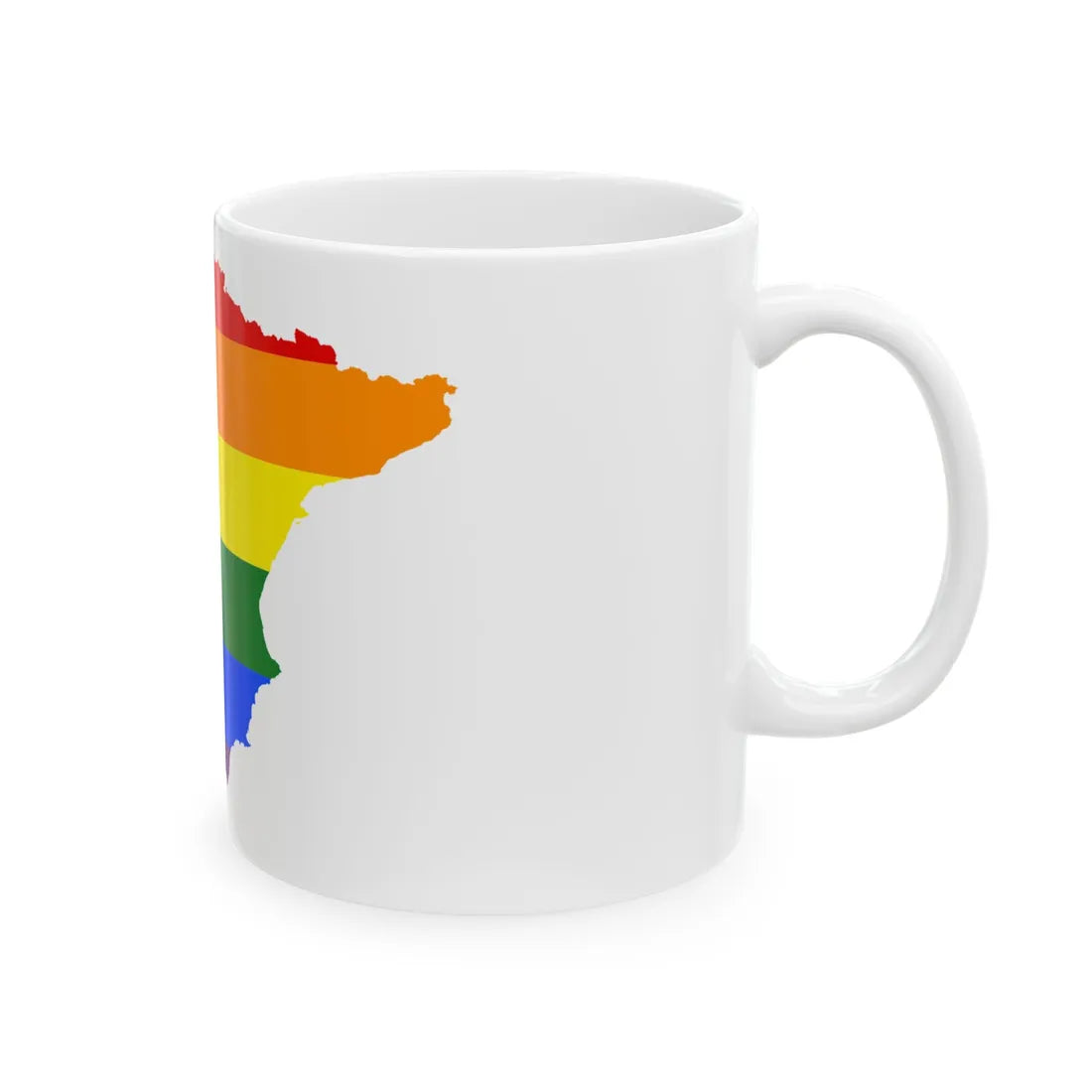 LGBT flag map of Spain (Spain) White Coffee Mug - Go Mug Yourself