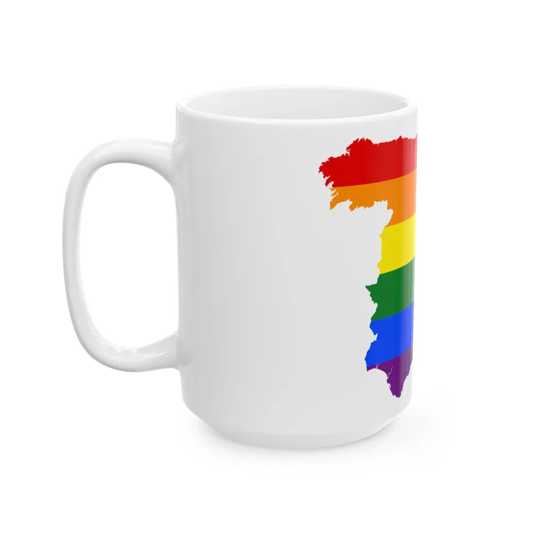 LGBT flag map of Spain (Spain) White Coffee Mug - Go Mug Yourself