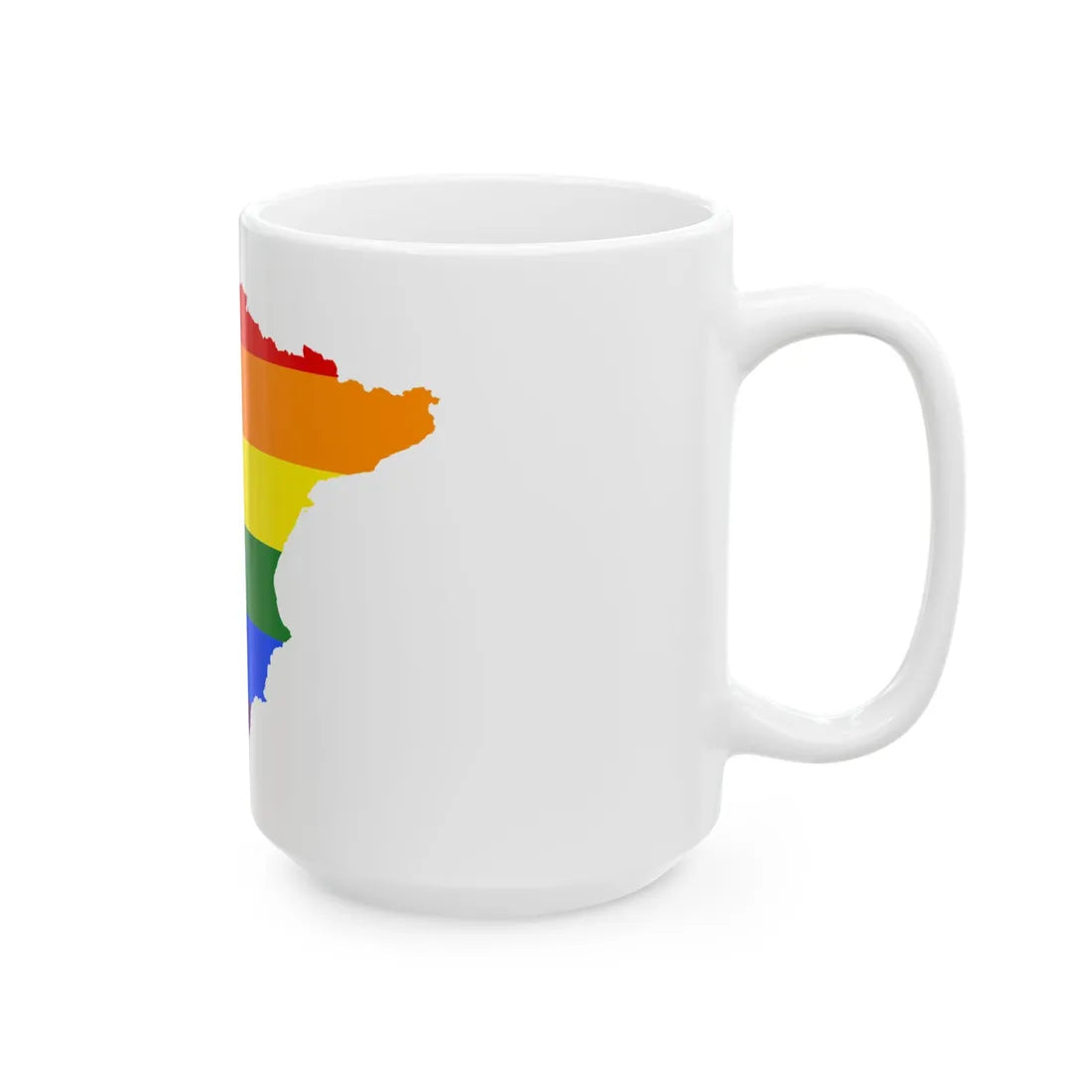 LGBT flag map of Spain (Spain) White Coffee Mug - Go Mug Yourself