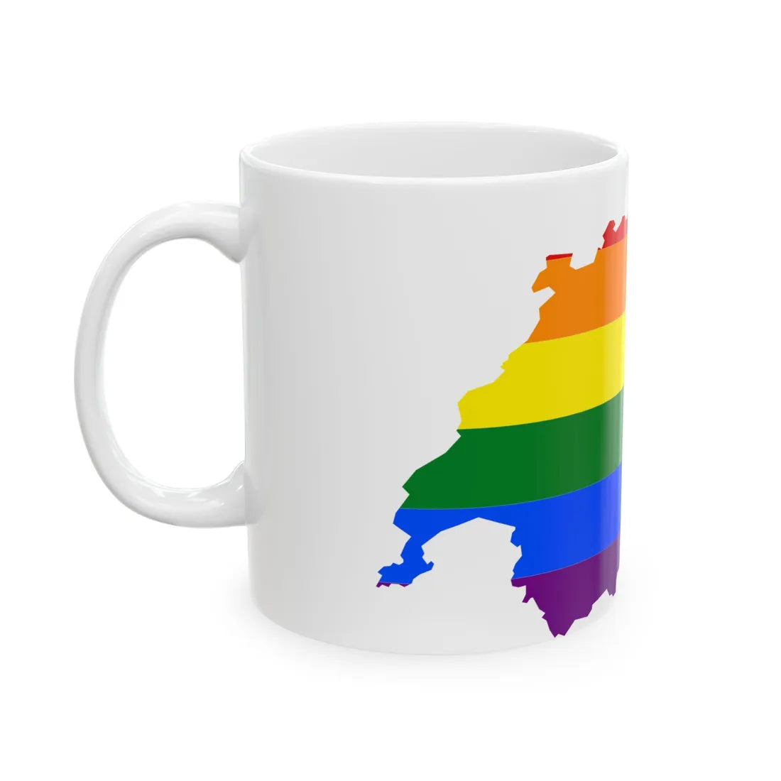 LGBT flag map of Switzerland (Switzerland) White Coffee Mug - Go Mug Yourself