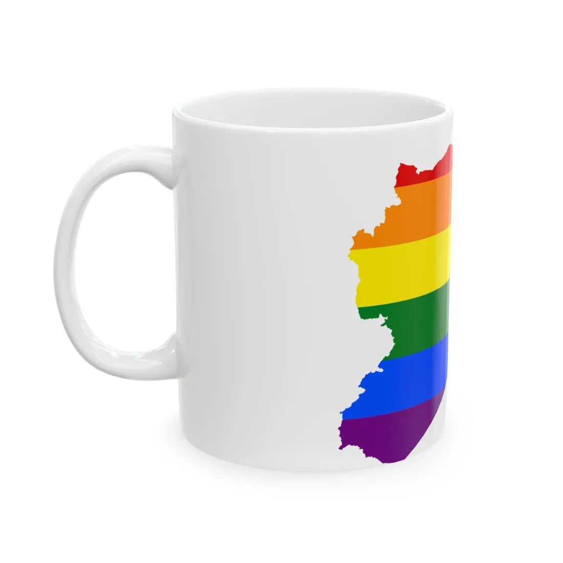 LGBT flag map of Syria (Syria) White Coffee Mug - Go Mug Yourself