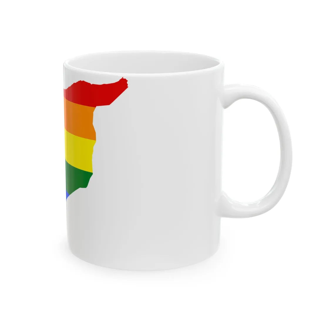 LGBT flag map of Syria (Syria) White Coffee Mug - Go Mug Yourself