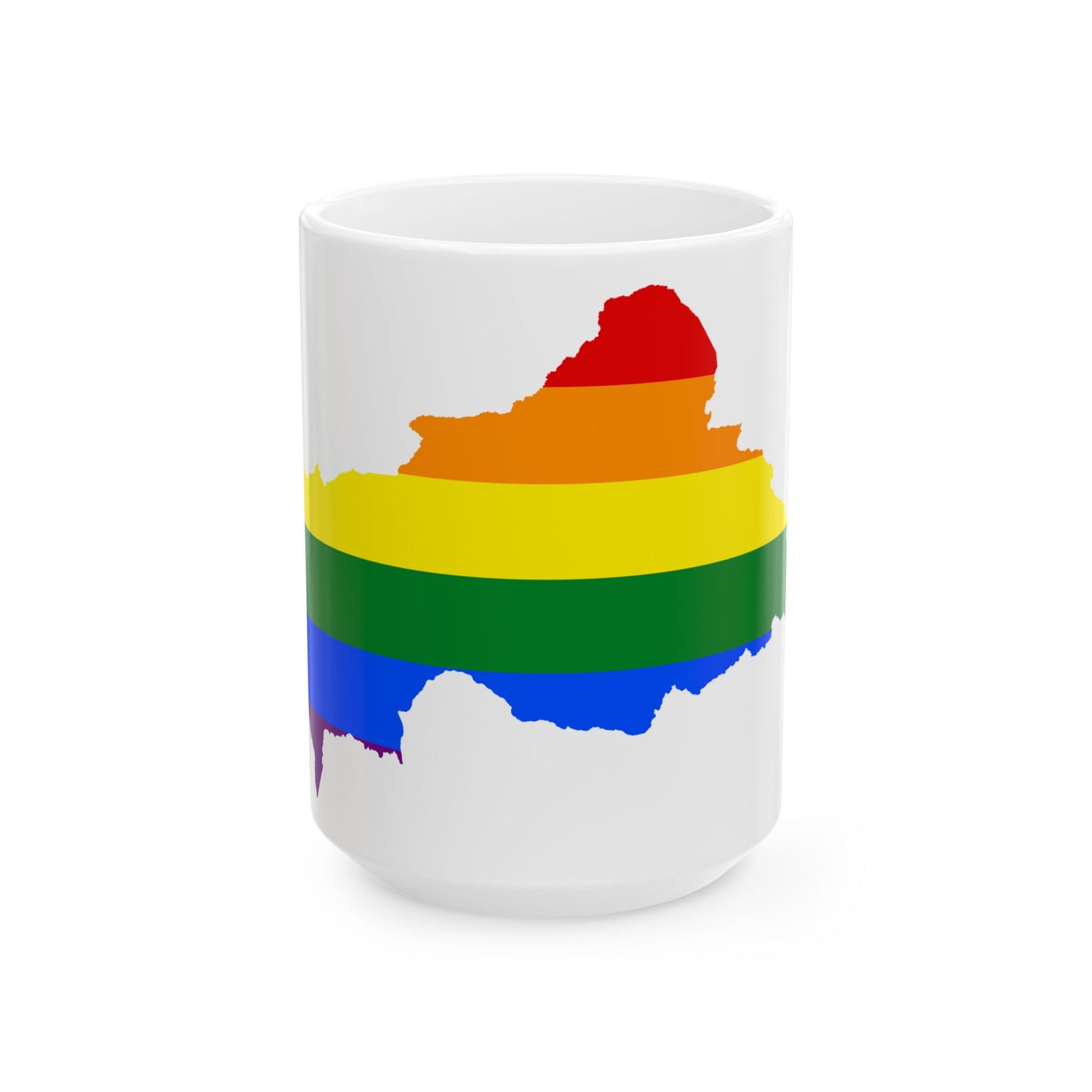 LGBT flag map of the Central African Republic (Central African Republic) White Coffee Mug-15oz-Go Mug Yourself
