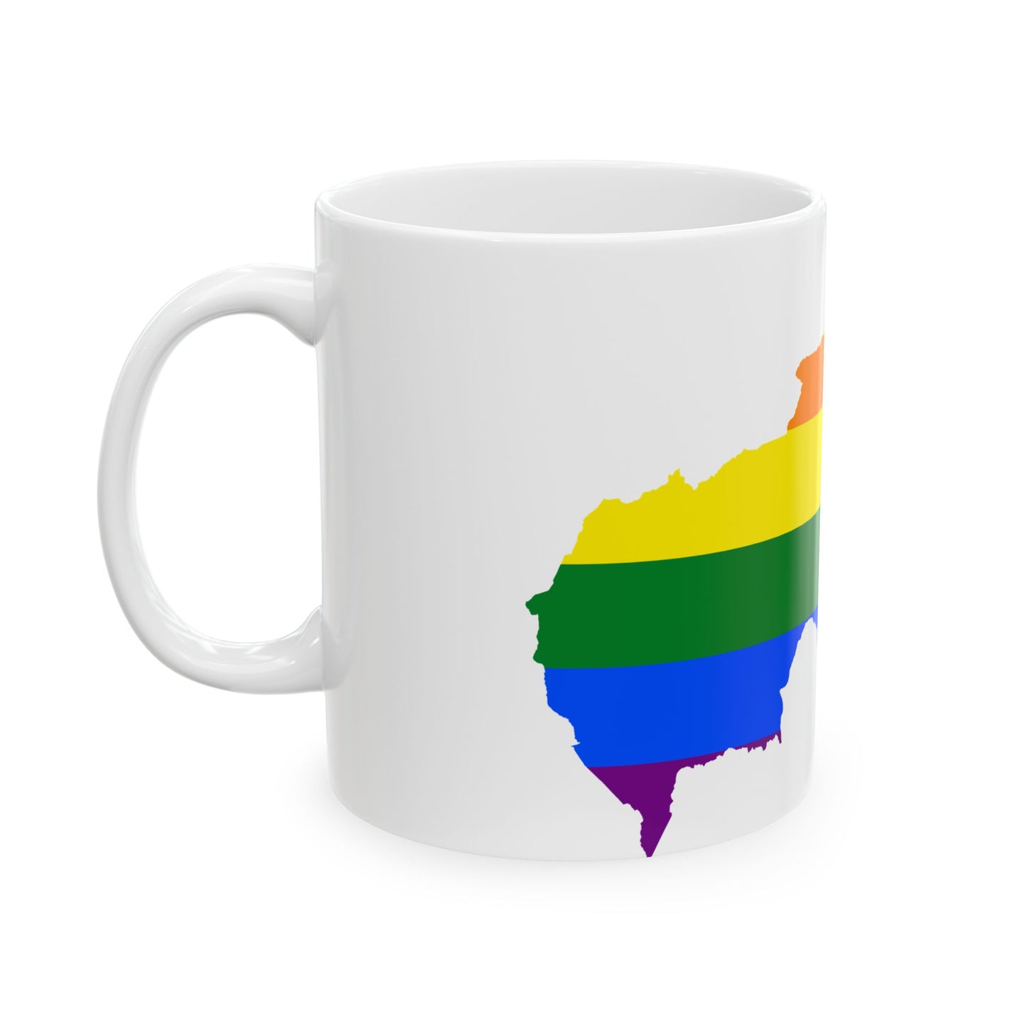 LGBT flag map of the Central African Republic (Central African Republic) White Coffee Mug-Go Mug Yourself