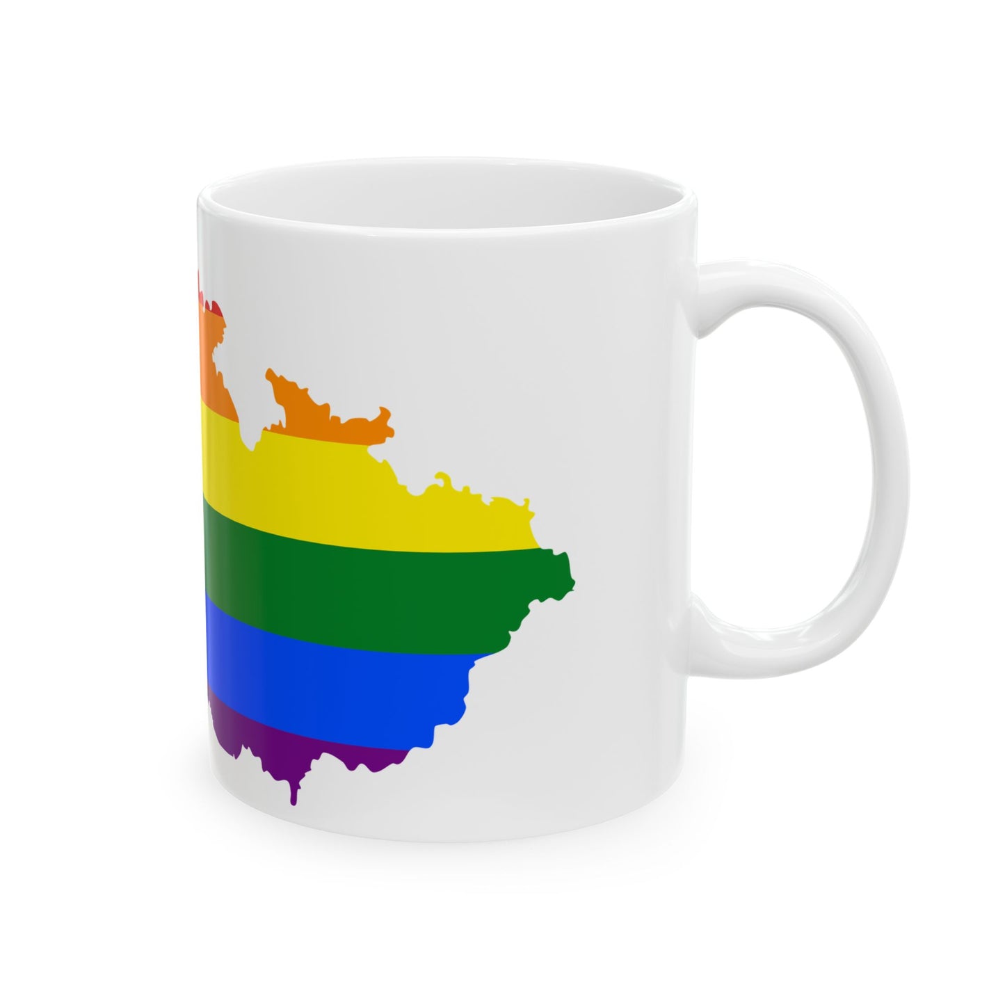 LGBT flag map of the Czech Republic (Czech Republic) White Coffee Mug-Go Mug Yourself