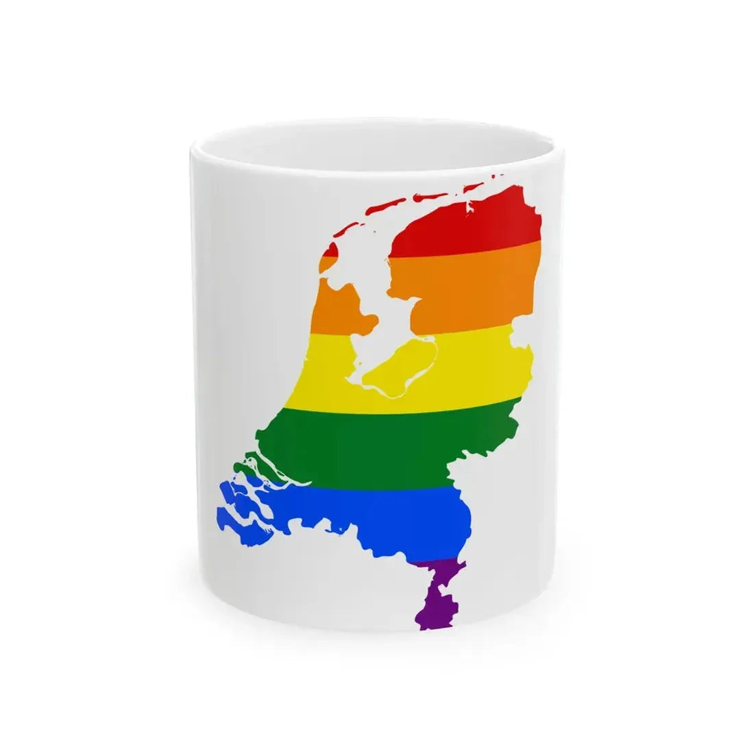 LGBT flag map of the Netherlands (Netherlands) White Coffee Mug 11oz - Go Mug Yourself