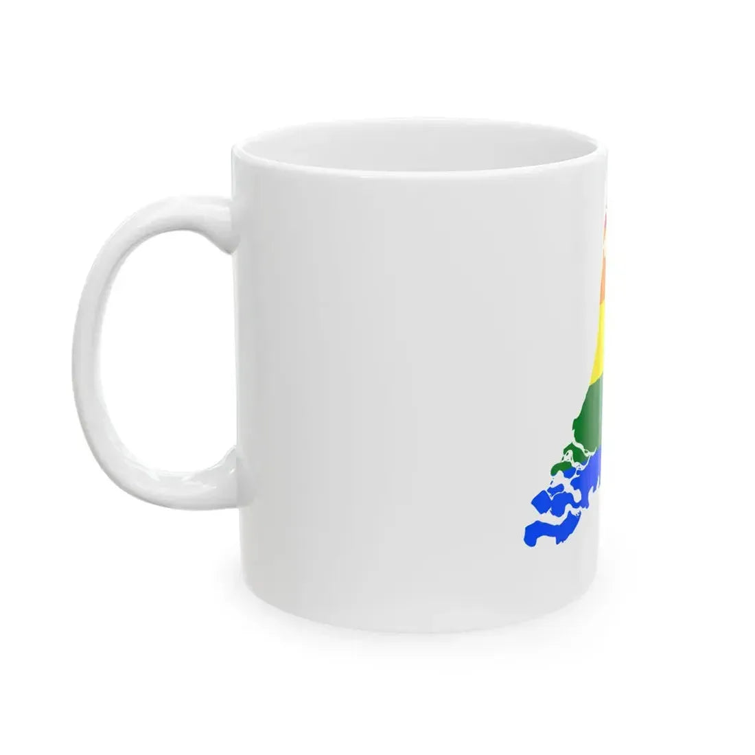 LGBT flag map of the Netherlands (Netherlands) White Coffee Mug - Go Mug Yourself