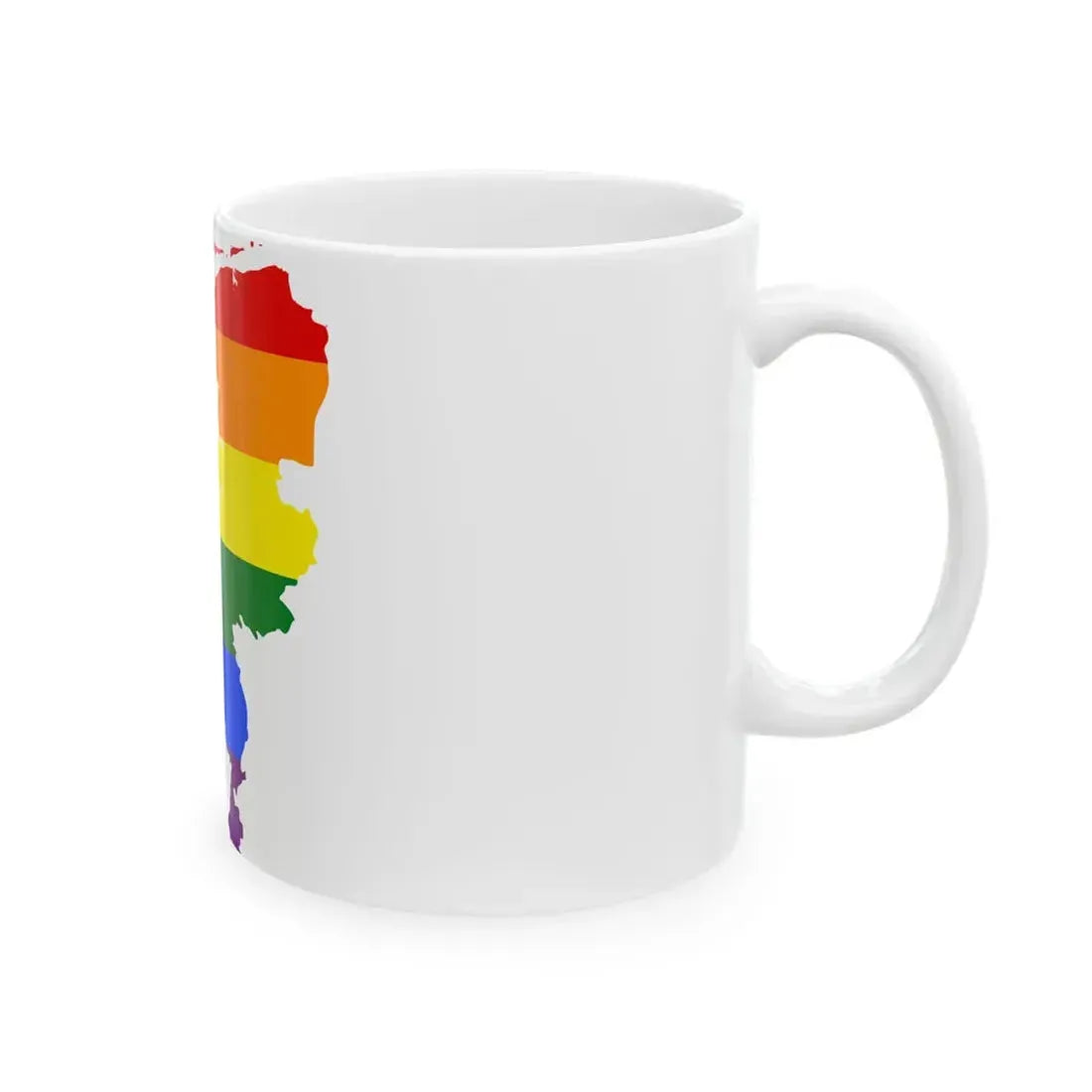 LGBT flag map of the Netherlands (Netherlands) White Coffee Mug - Go Mug Yourself