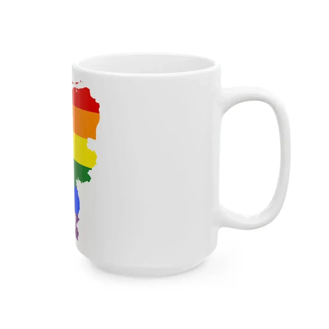 LGBT flag map of the Netherlands (Netherlands) White Coffee Mug - Go Mug Yourself