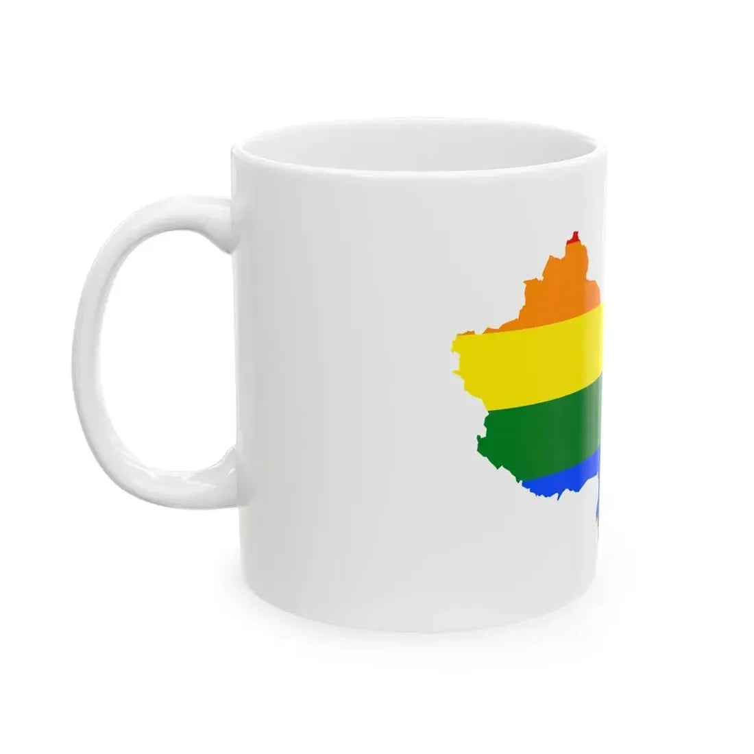 LGBT flag map of the Peoples Republic of China (China) White Coffee Mug - Go Mug Yourself