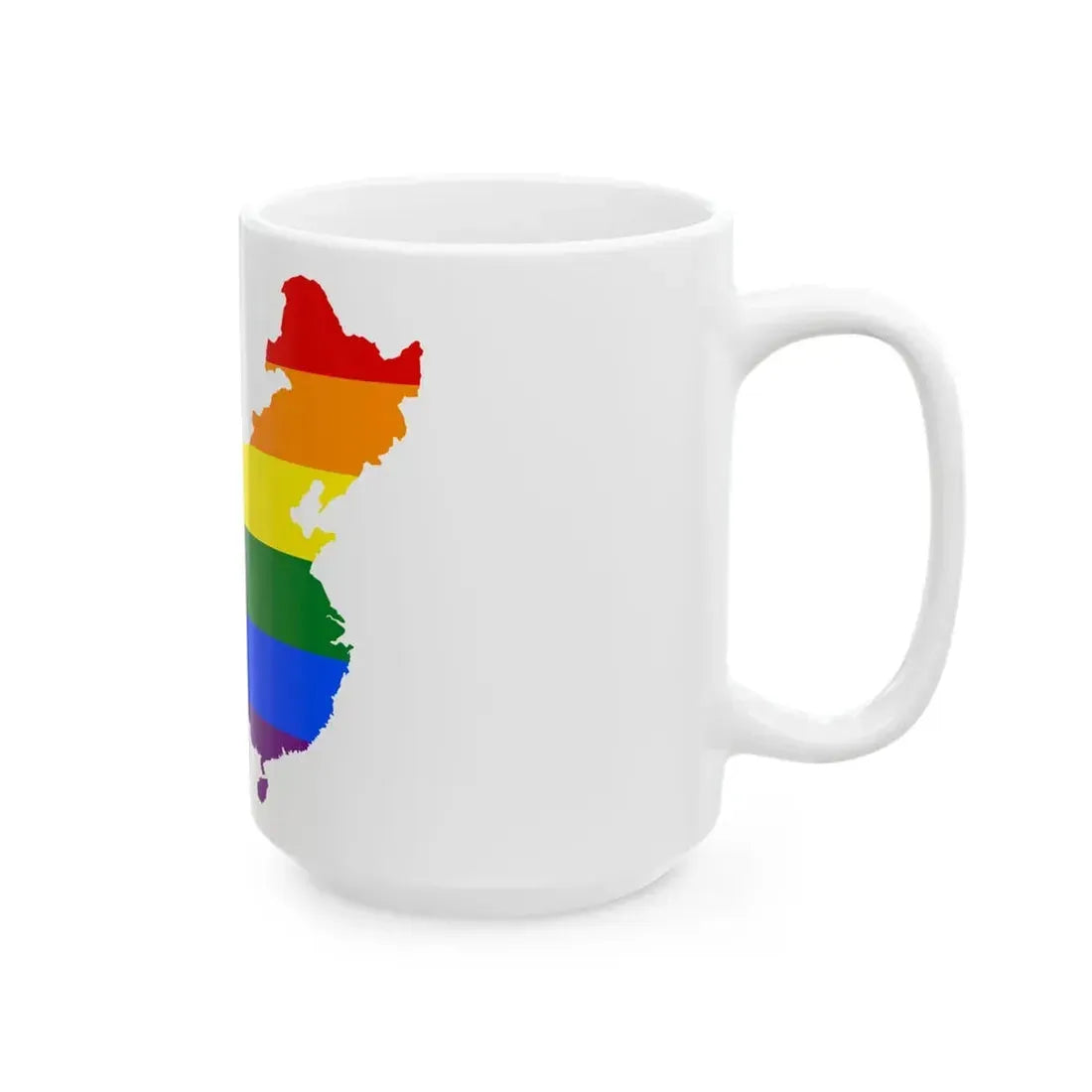 LGBT flag map of the Peoples Republic of China (China) White Coffee Mug - Go Mug Yourself